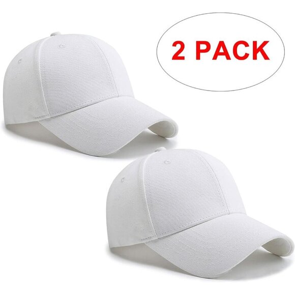 2 Packs White+white Baseball Cap Golf Dad Hat For Men And Women main image 7